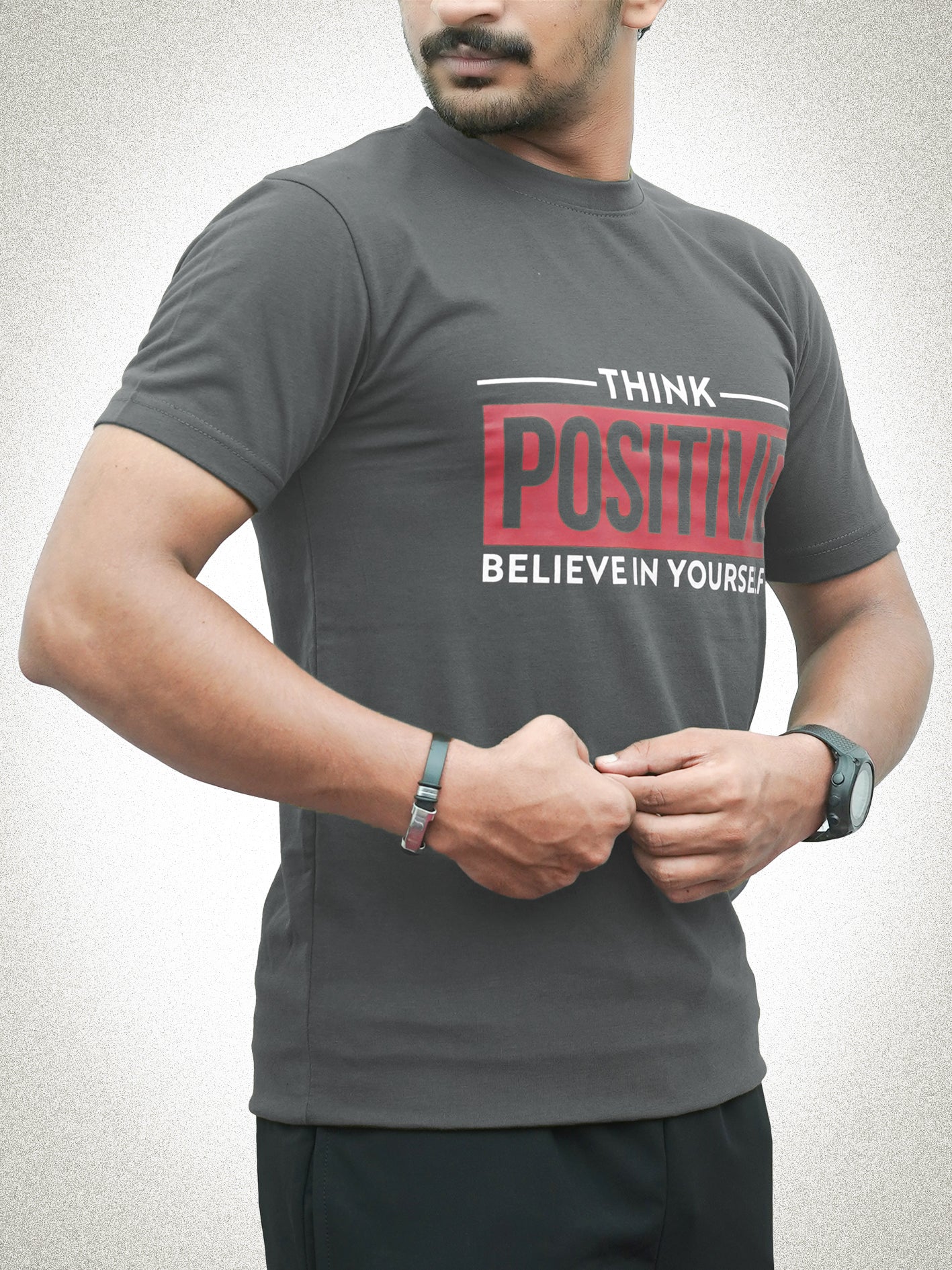Think Positive Grey Tee