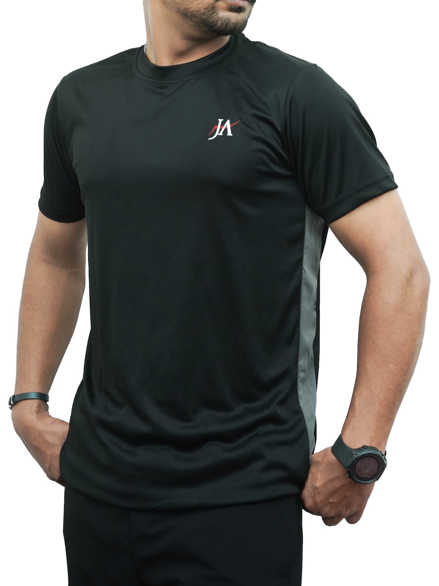 Black DRI-FIT Tshirt & Trouser Tracksuit