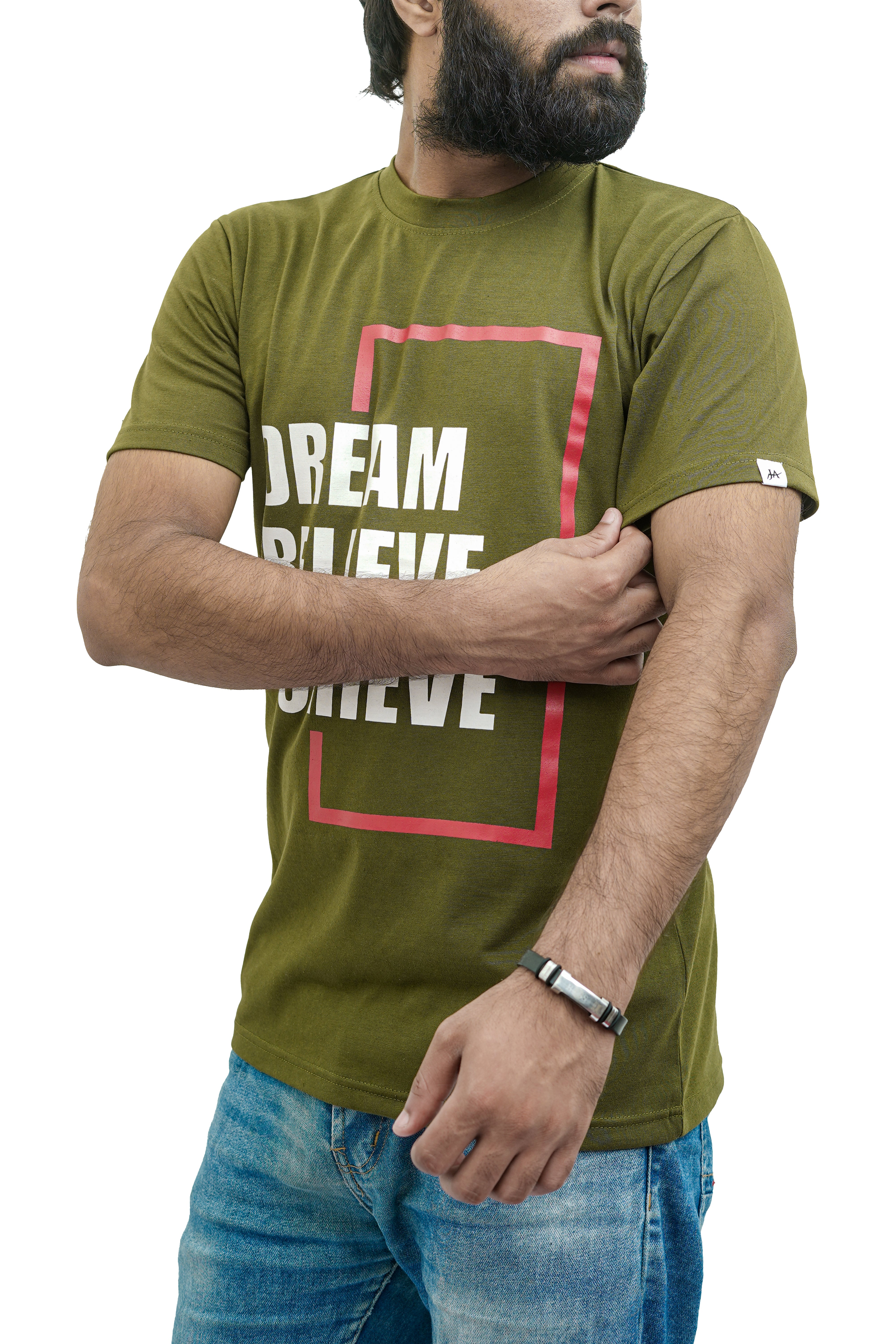 Dream Believe Achieve Olive Tee