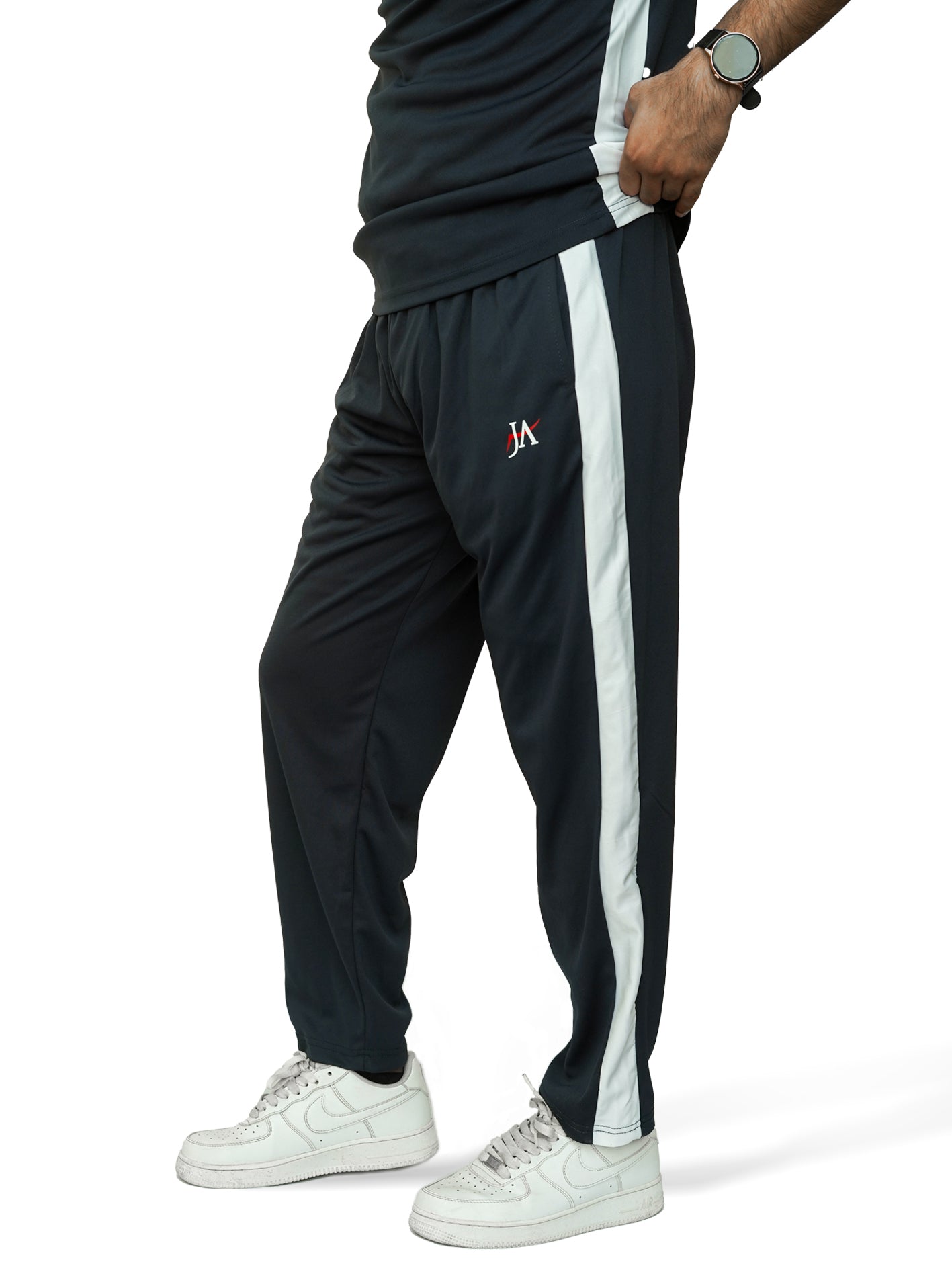 Micro Stretch Quick Dry Navy Tracksuit with White Panels