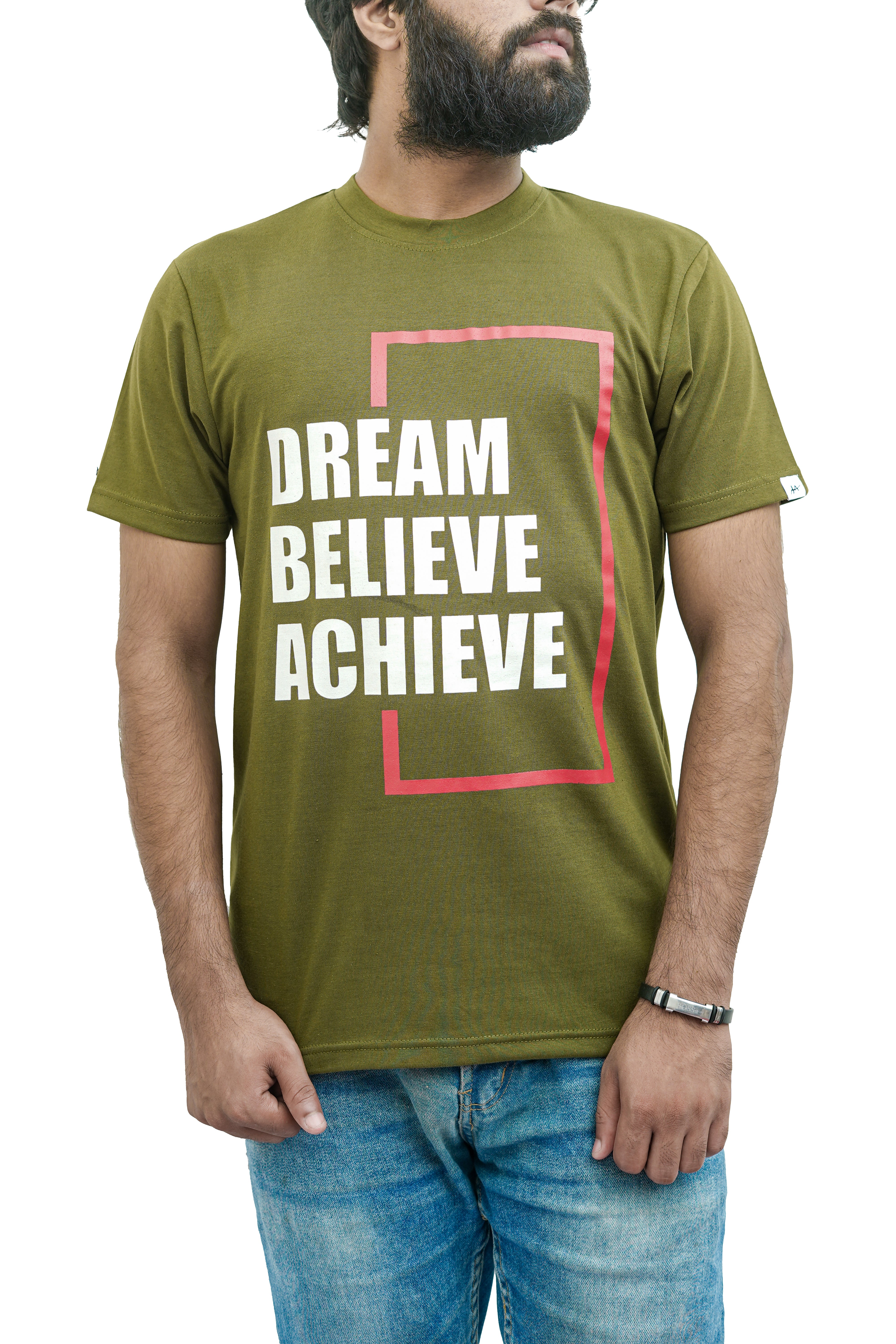 Dream Believe Achieve Olive Tee