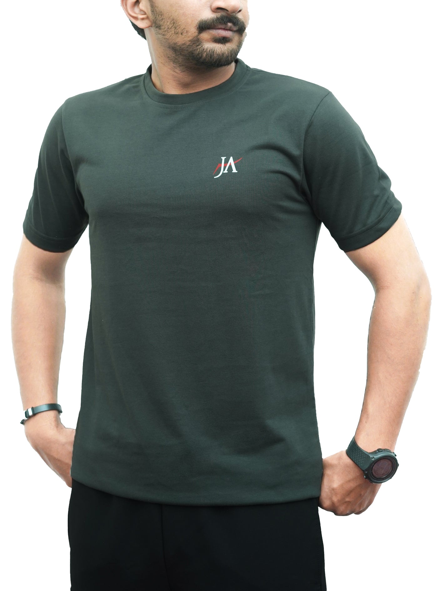 JA Basic Gray Crew Neck T-Shirt