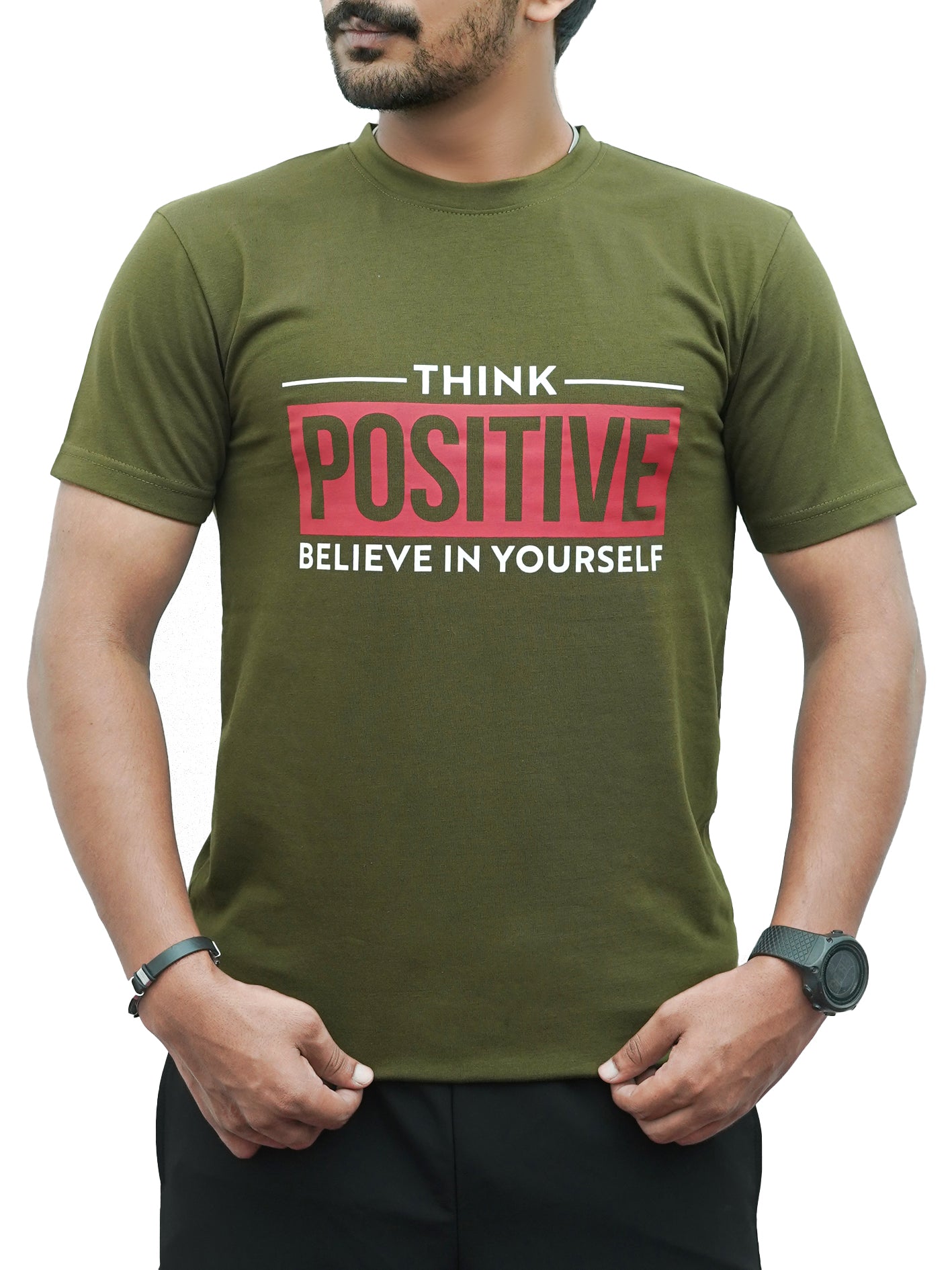 Think Positive Olive Tee