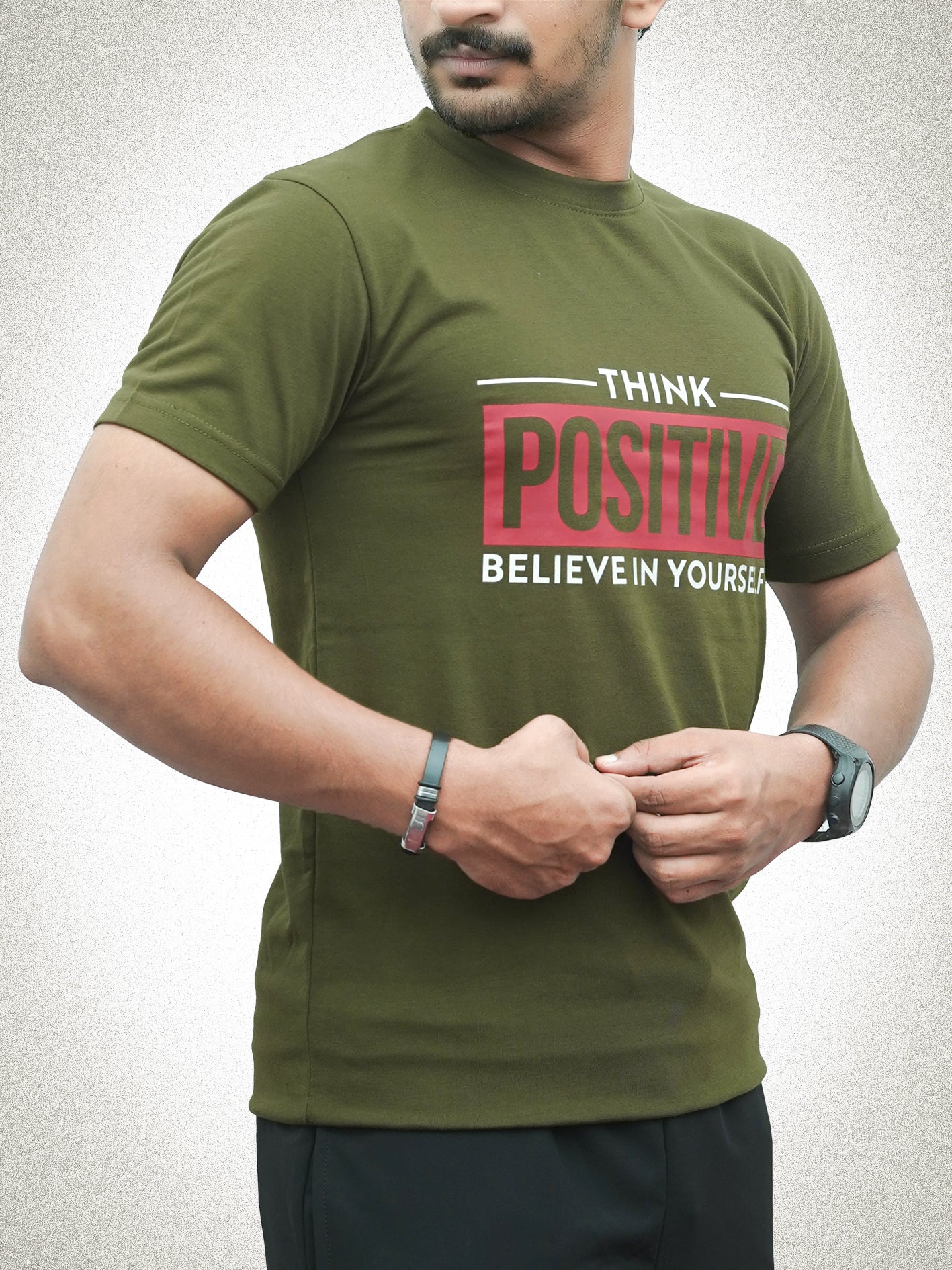 Think Positive Olive Tee