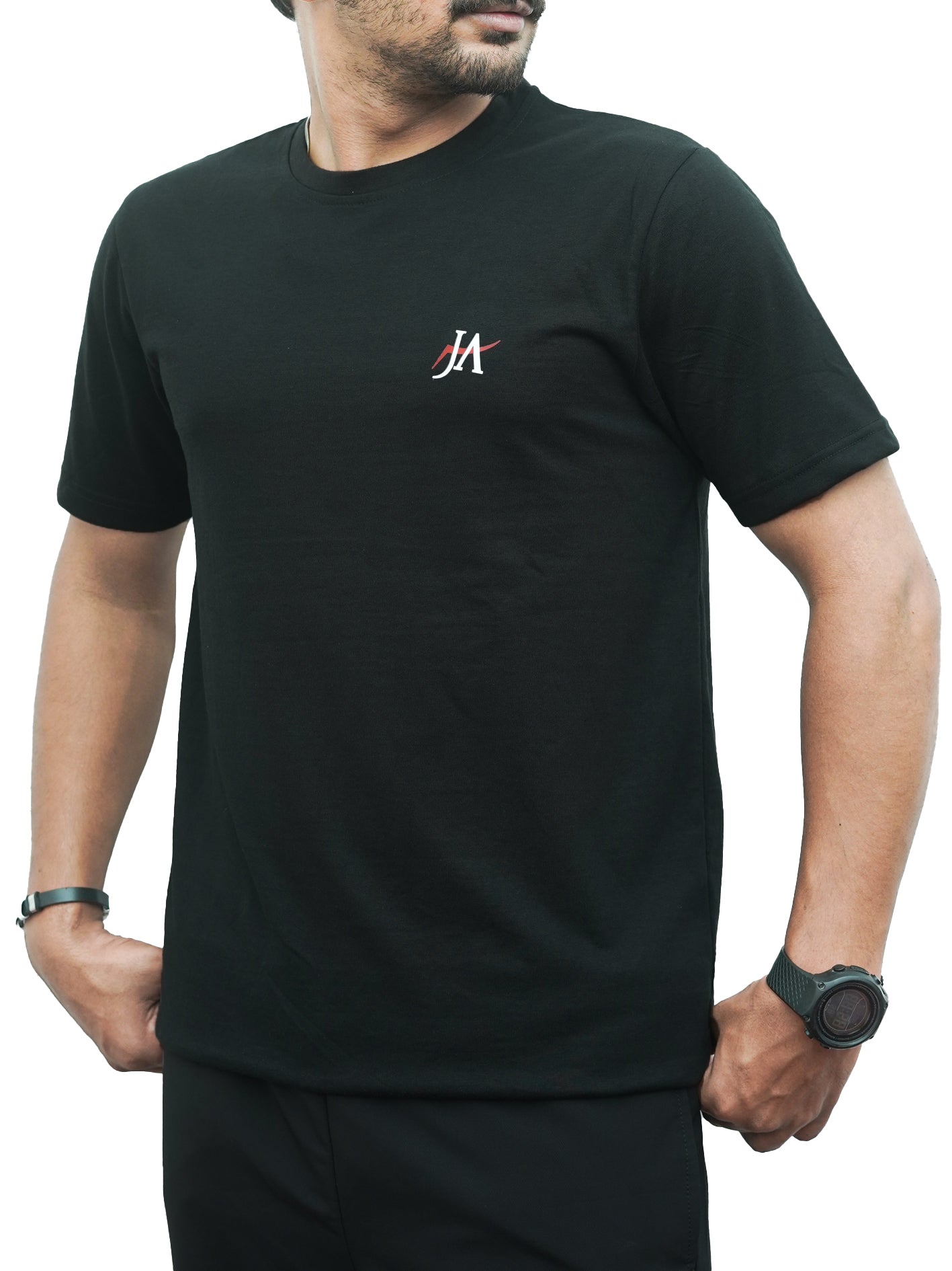 Basic Cotton Crew Neck Black T-Shirt