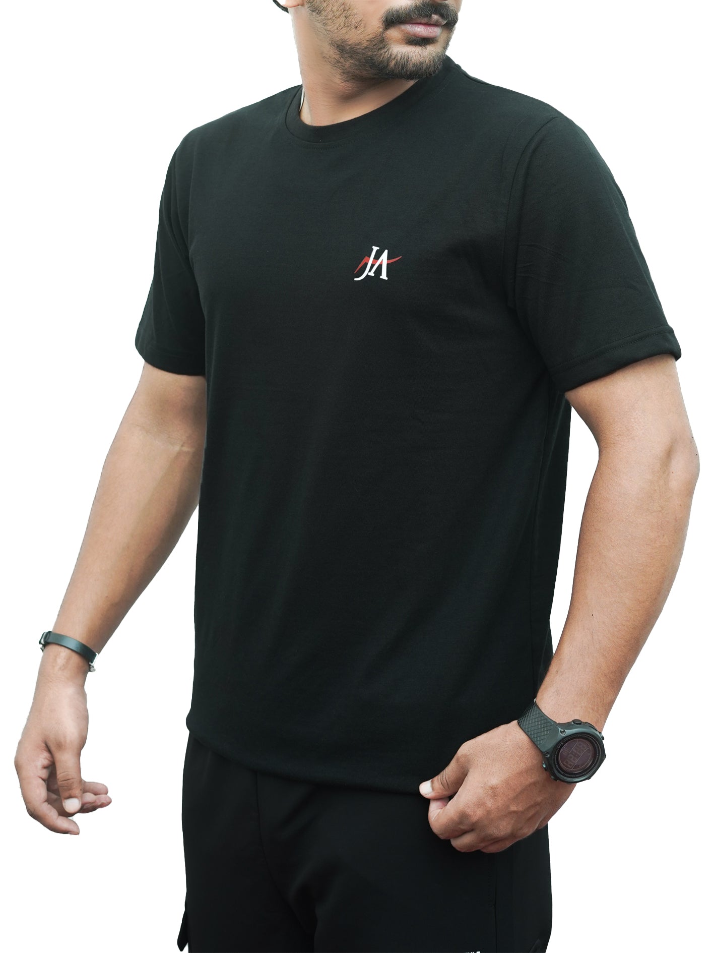 Basic Cotton Crew Neck Black T-Shirt