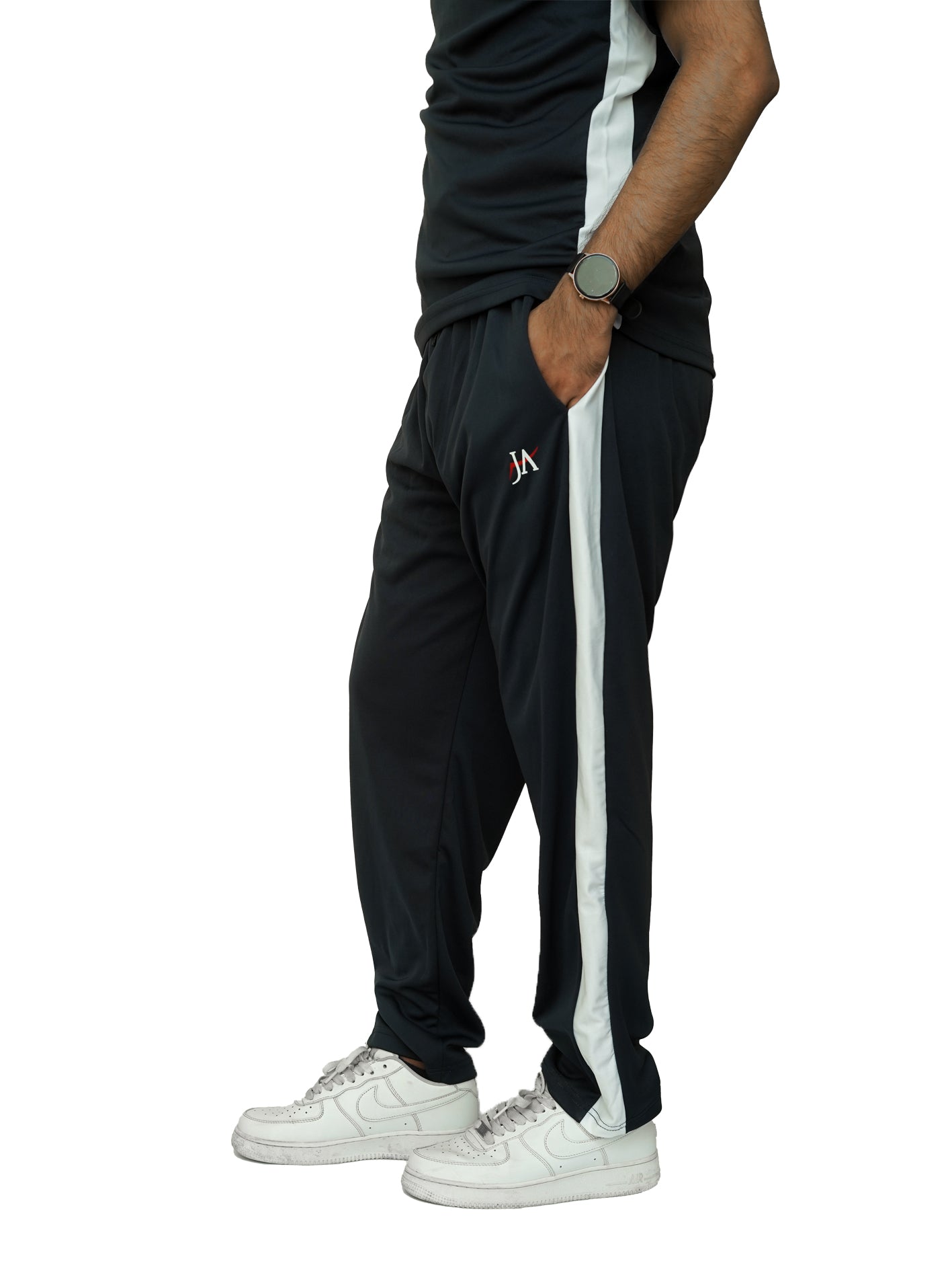 Micro Stretch Quick Dry Navy Tracksuit with White Panels