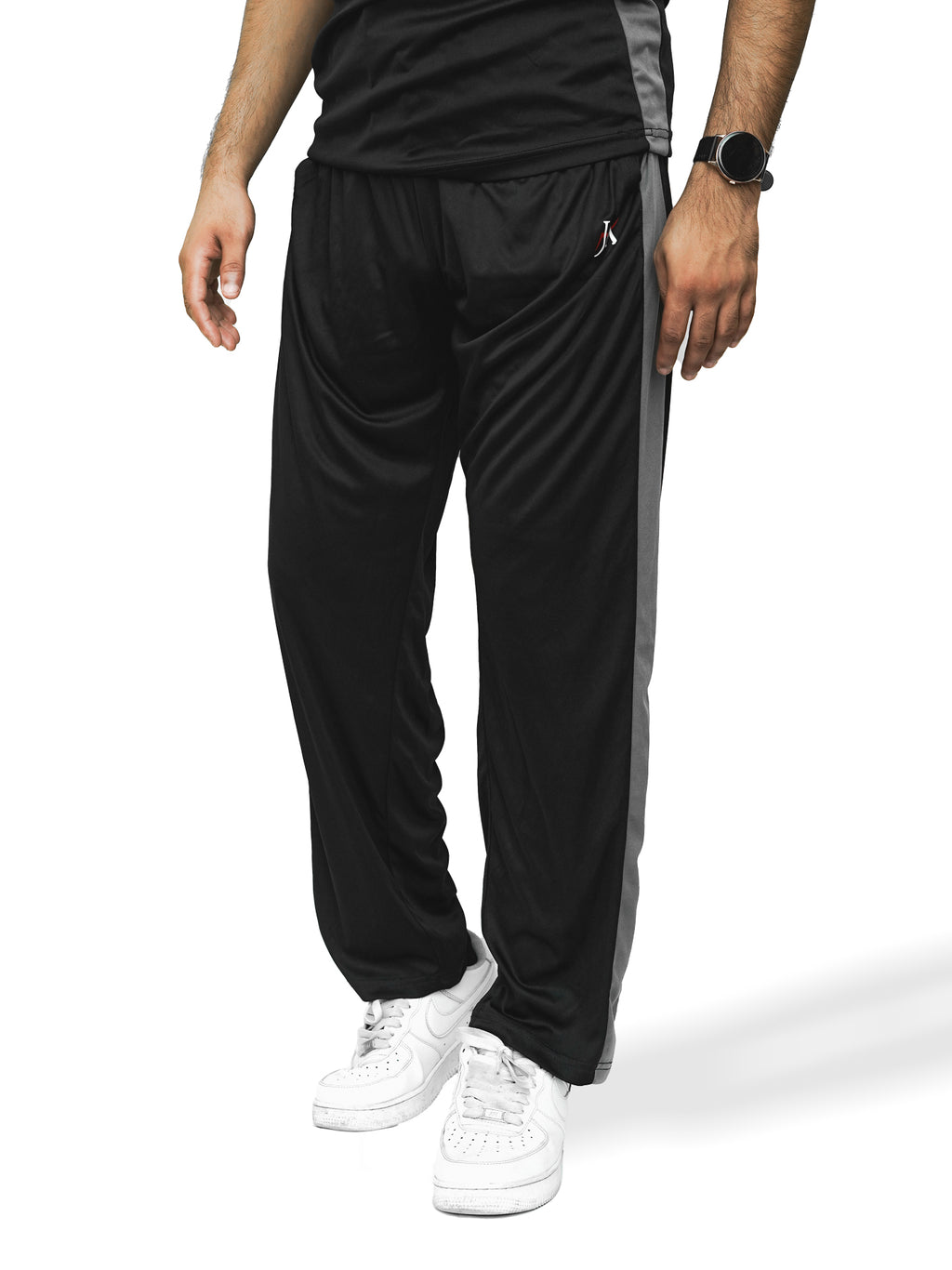 Black with Gray Panel Breathable Quick Dry Bottoms