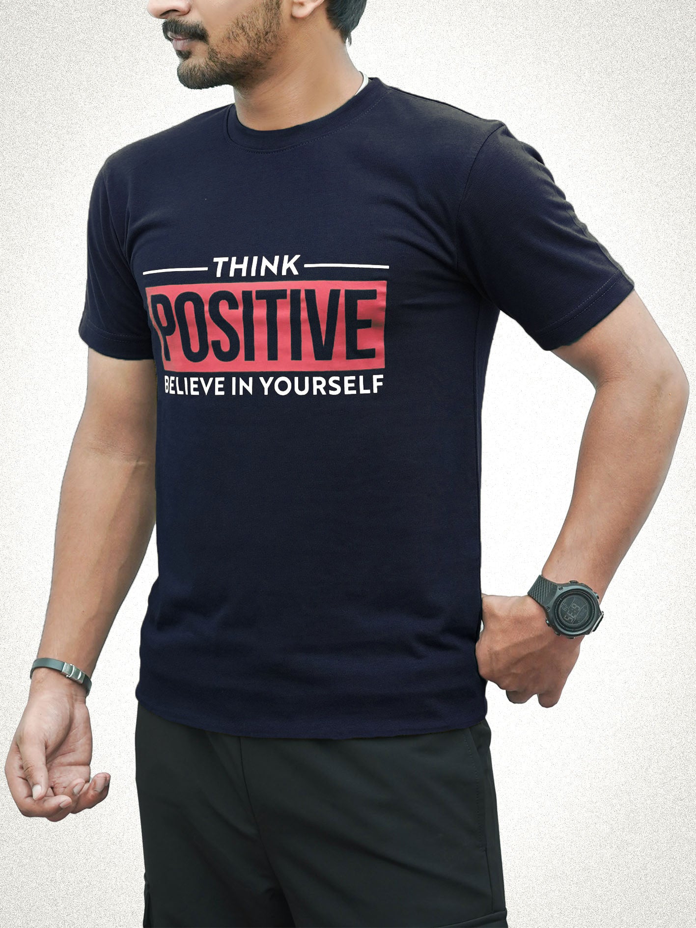 Think Positive Navy Tee