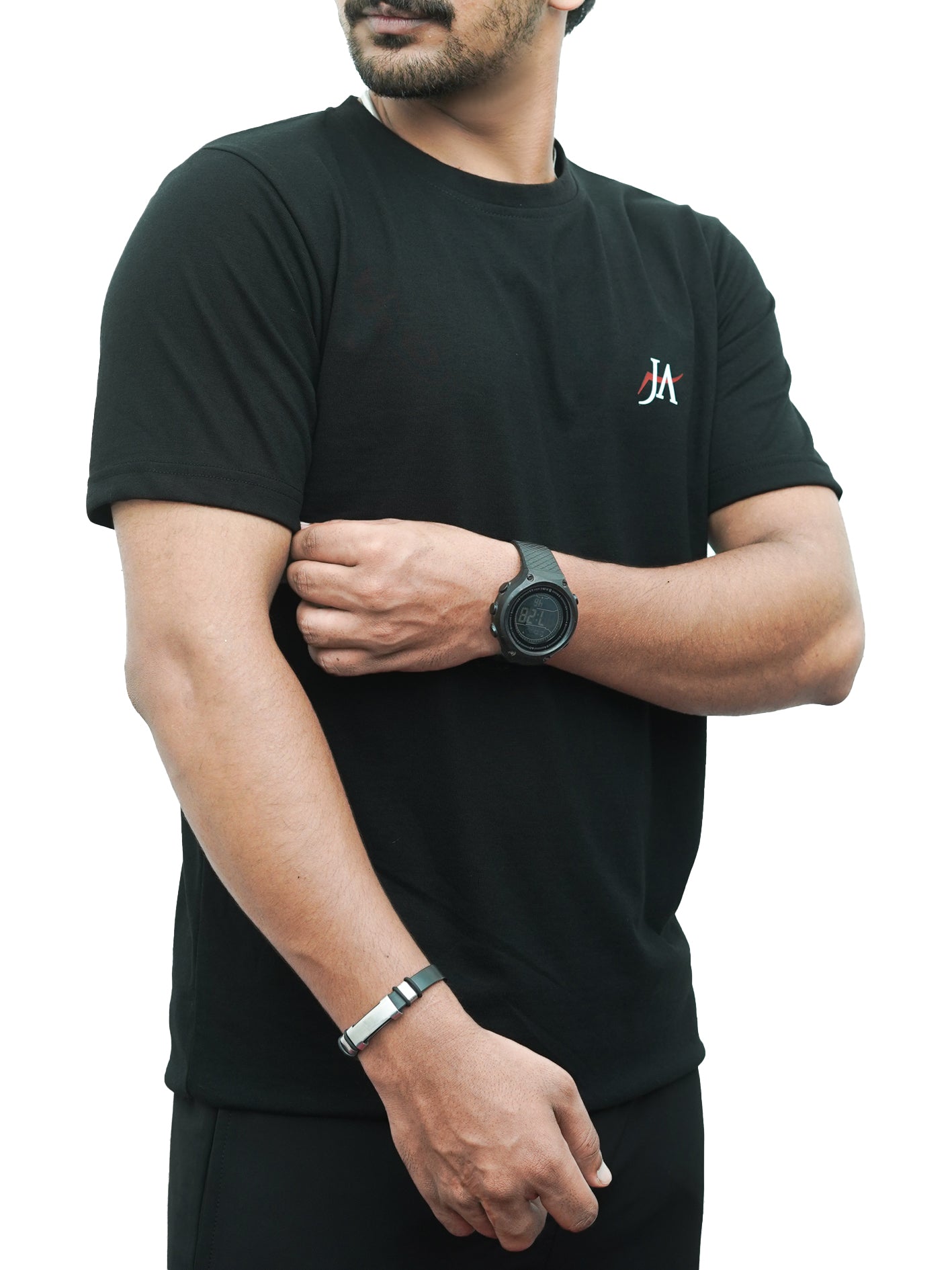 Basic Cotton Crew Neck Black T-Shirt