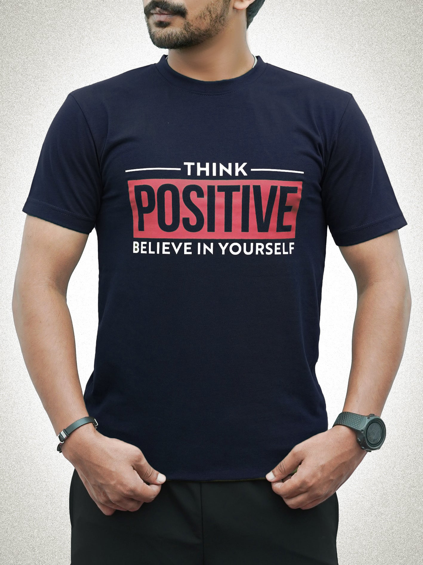 Think Positive Navy Tee