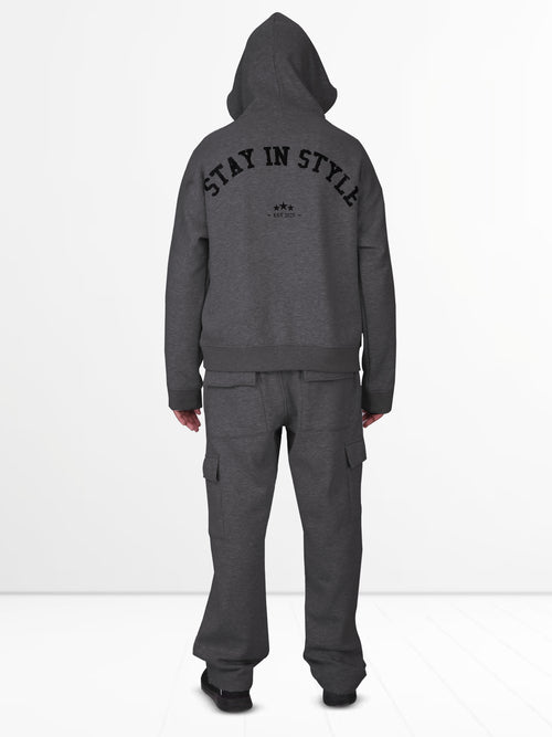 Baggy Hoodie & Cargo Trouser Tracksuit – Charcoal