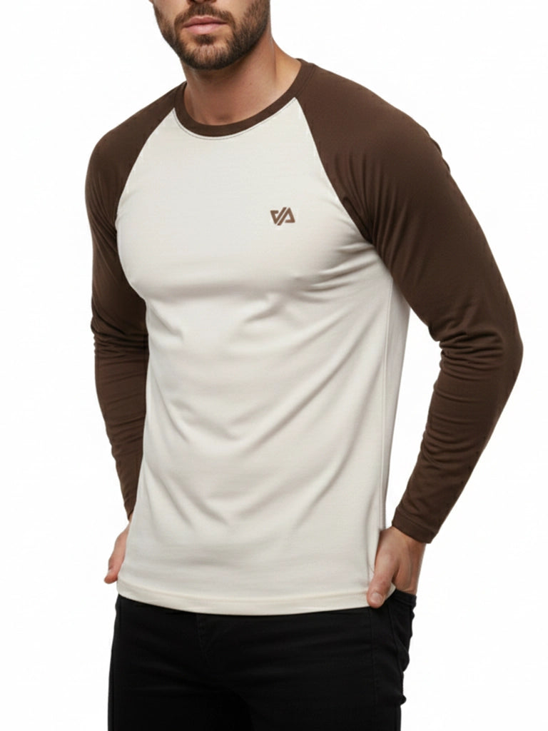 Beige & Brown Raglan