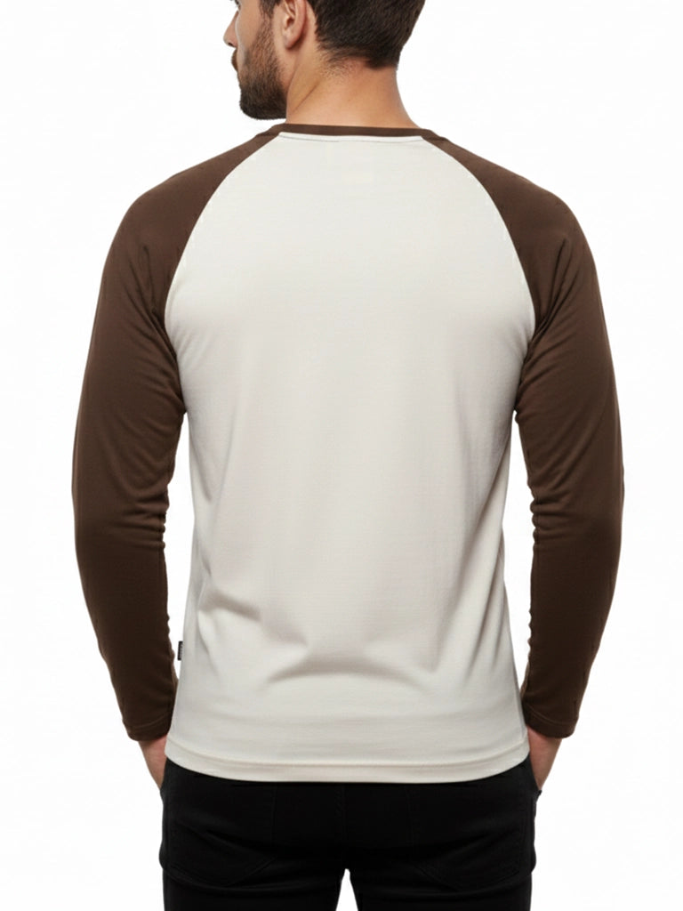 Beige & Brown Raglan
