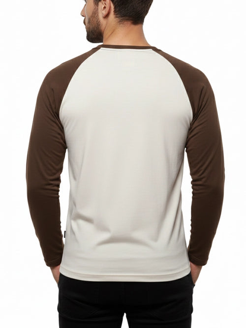 Beige & Brown Raglan