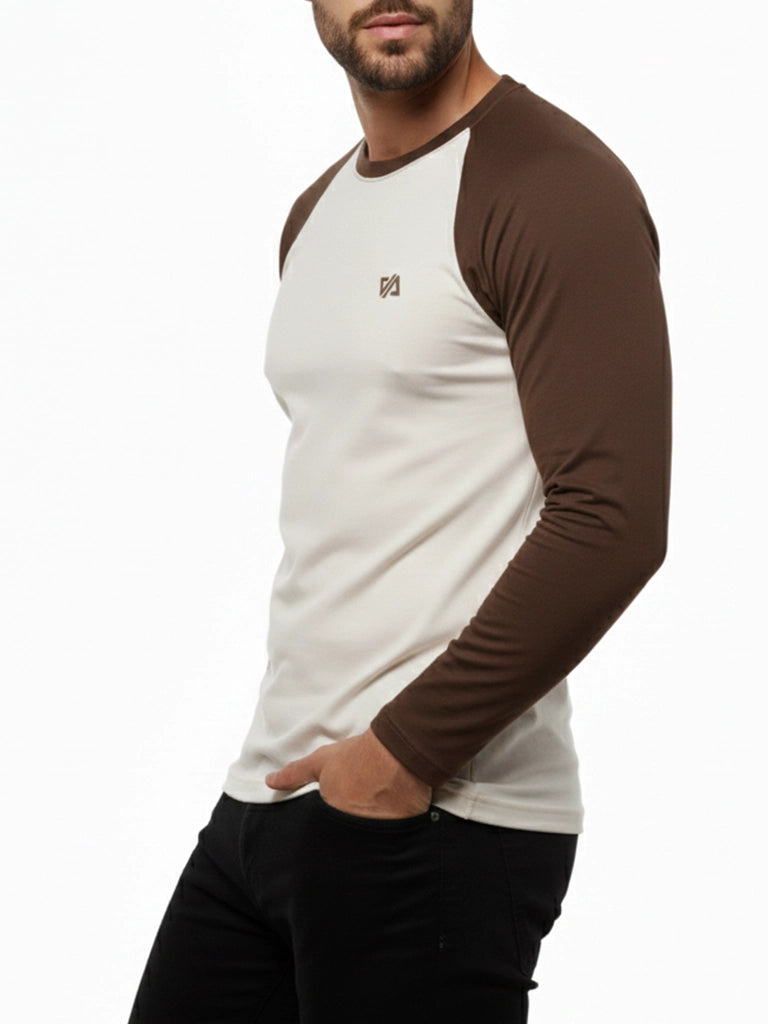 Beige & Brown Raglan