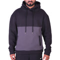 Two Tone Fleece Pullover Hoodie – Black & Grey