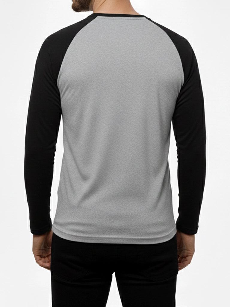 HTR-Grey & Black Raglan