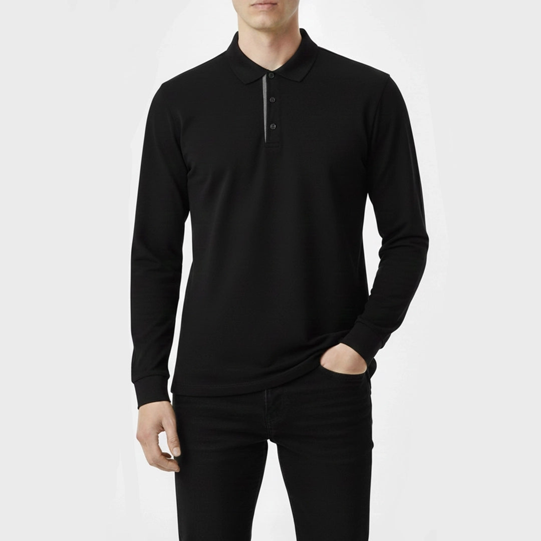 Black Full Sleeves Polo T-Shirt