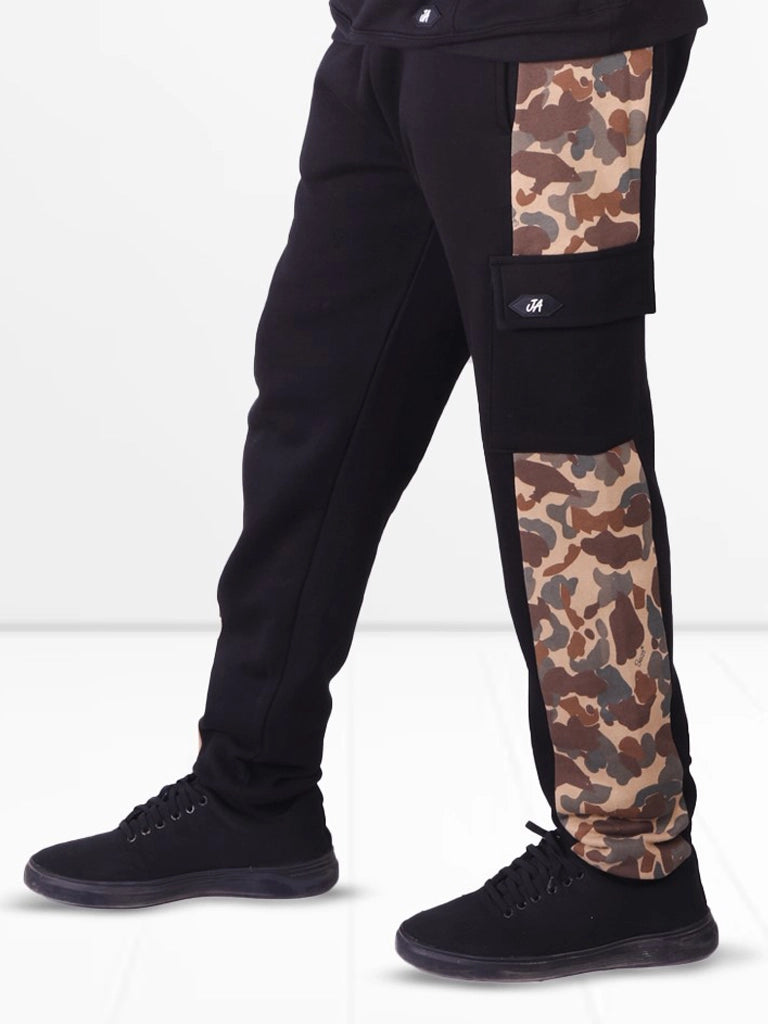 Cotton Fleece Cargo Camo Trouser