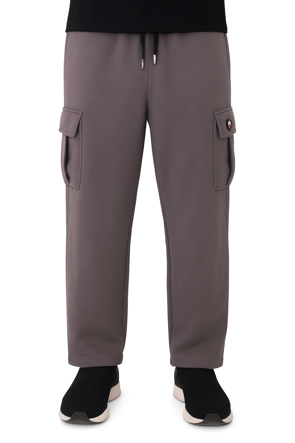 Cargo Cotton Fleece Trouser - Grey