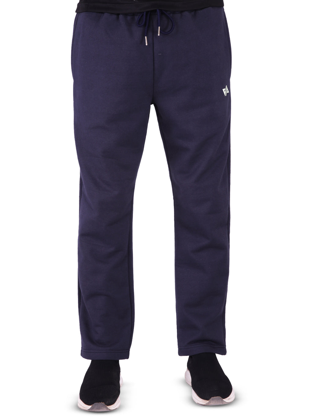 Cotton Fleece Trouser with Side Stripes - Navy