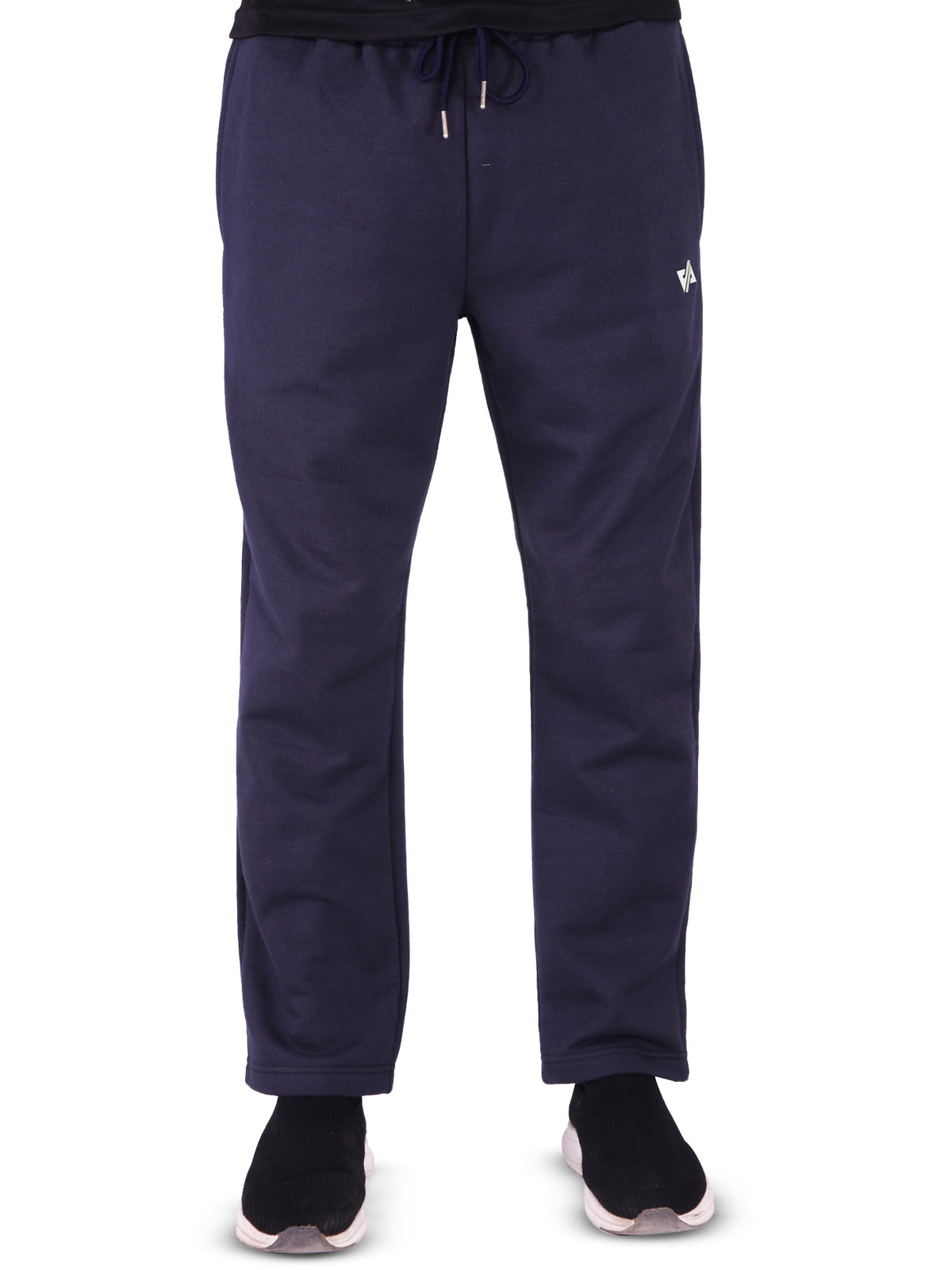 Cotton Fleece Trouser with Side Stripes - Navy