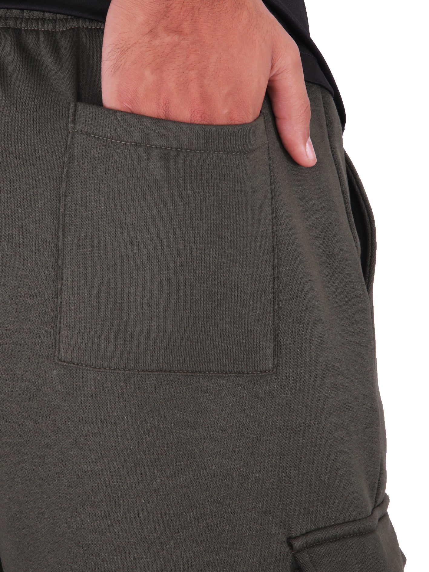 Cargo Cotton Fleece Trouser - Olive