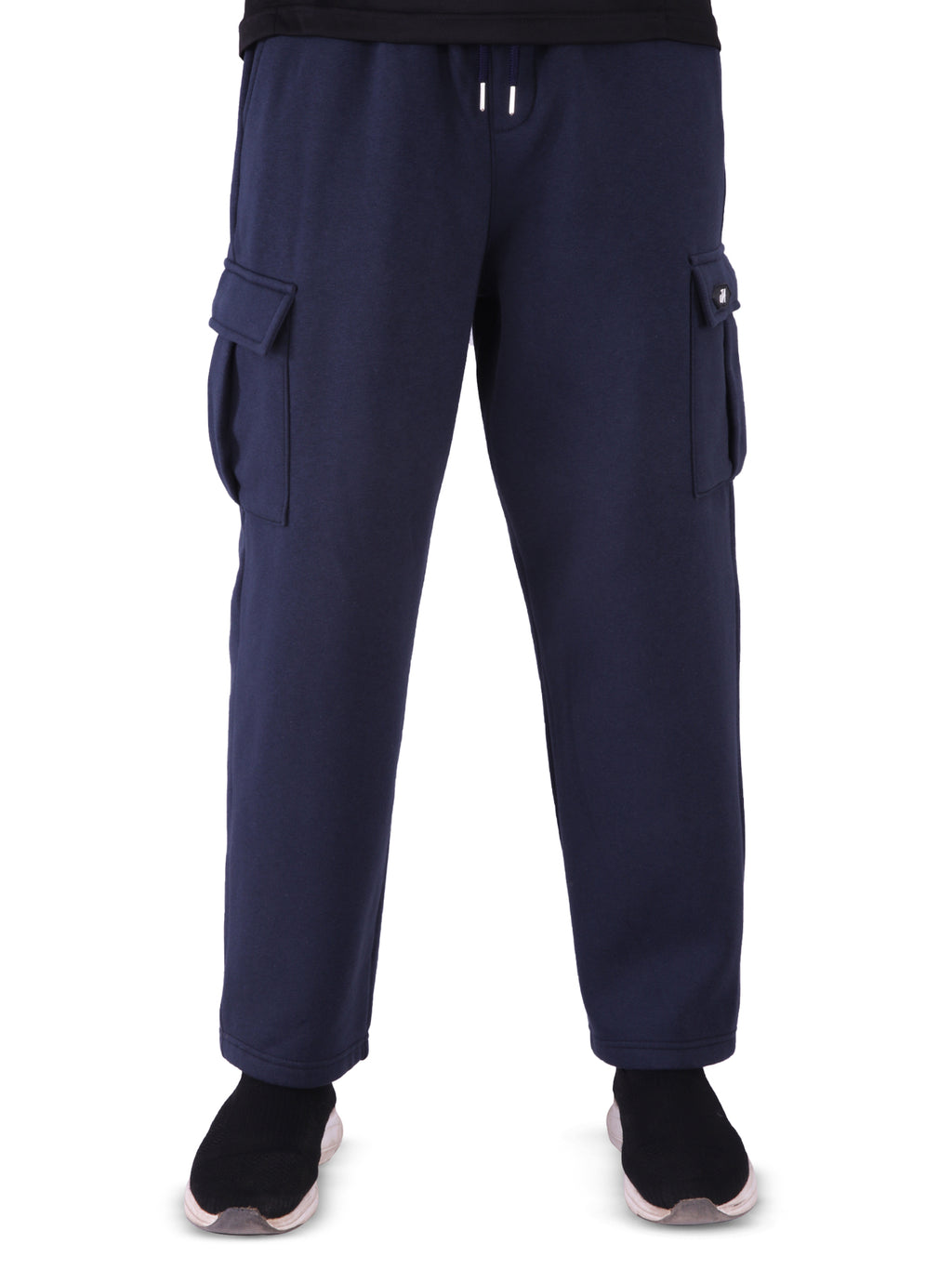 Cargo Cotton Fleece Trouser - Navy