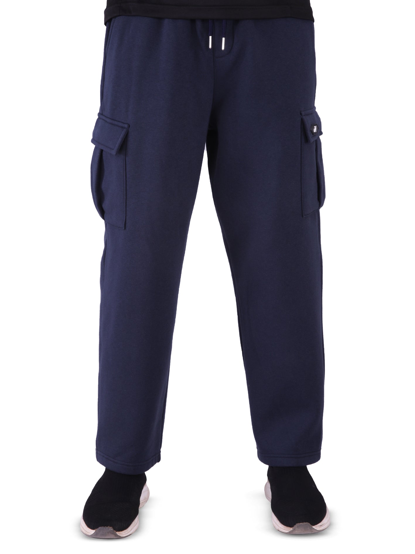 Cargo Cotton Fleece Trouser - Navy