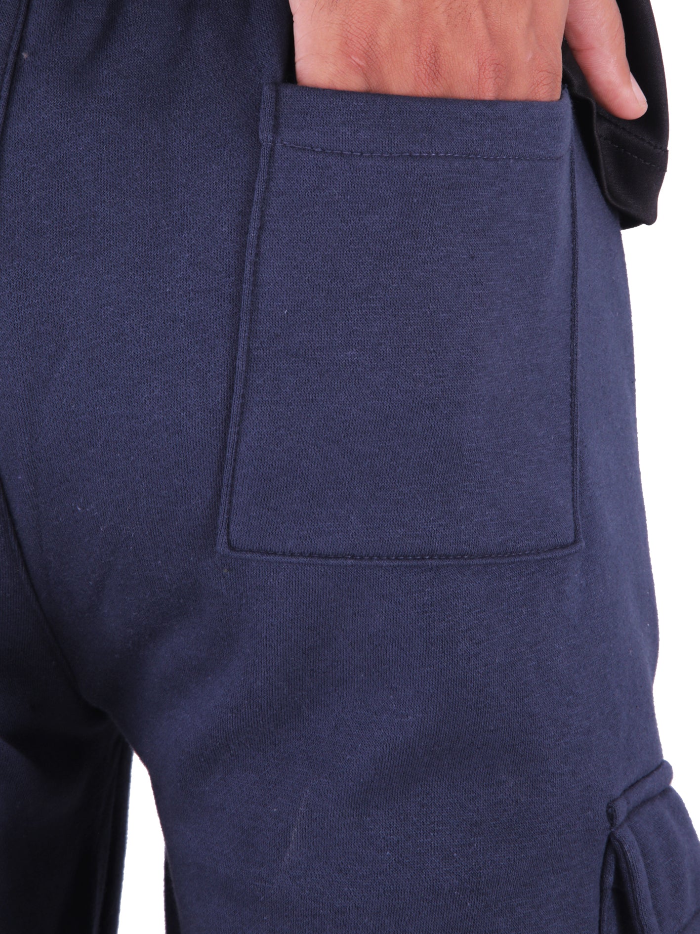 Cargo Cotton Fleece Trouser - Navy