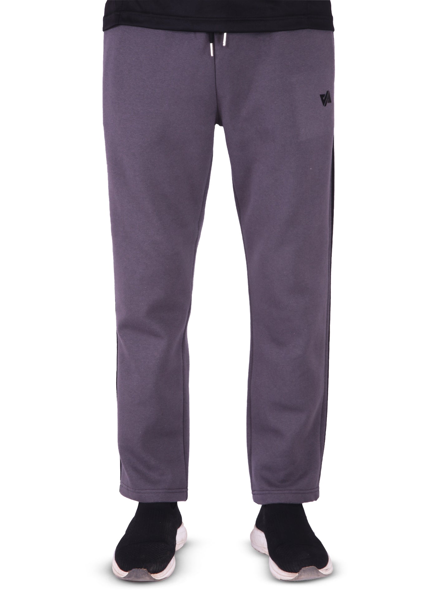 Cotton Fleece Trouser with Side Stripes - Grey