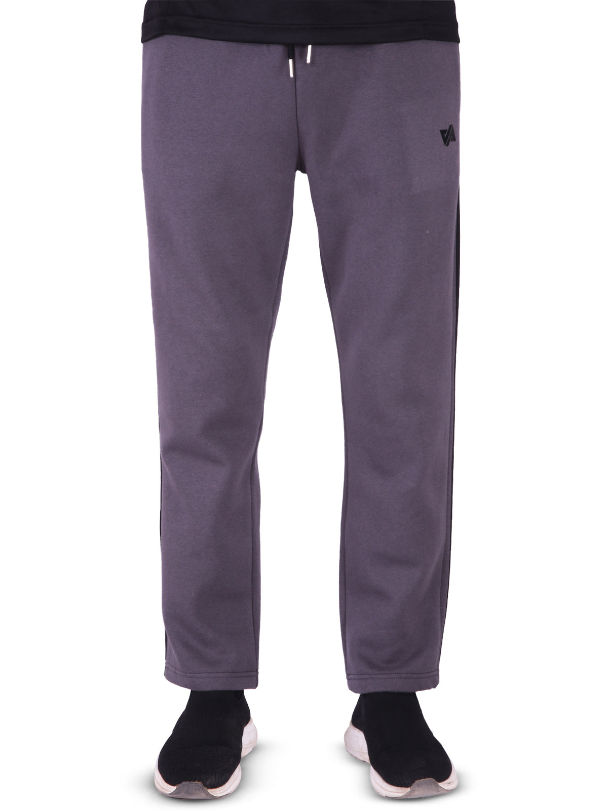 Cotton Fleece Trouser with Side Stripes - Grey
