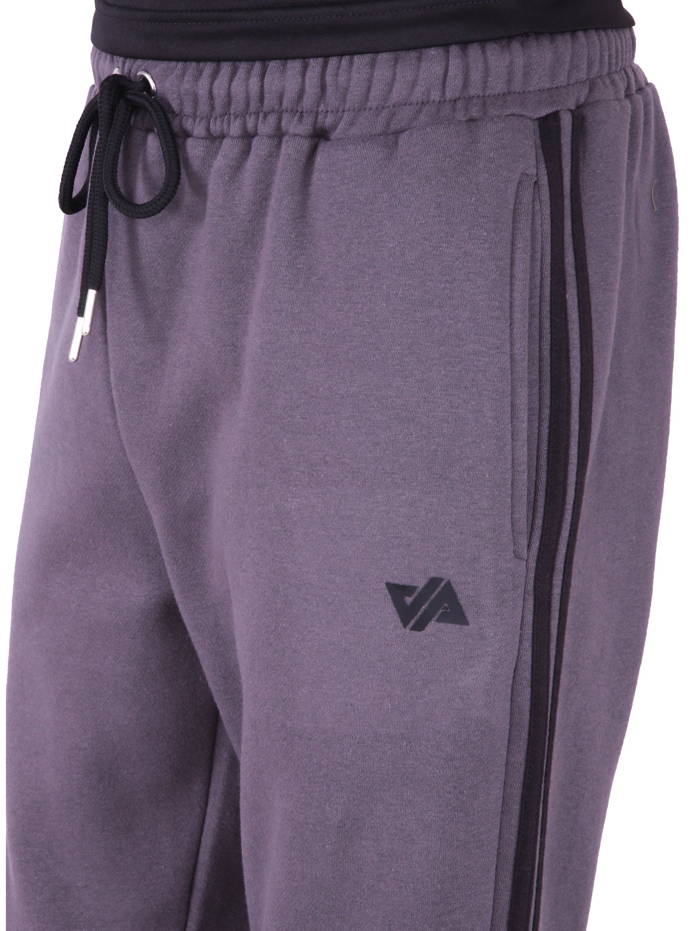 Cotton Fleece Trouser with Side Stripes - Grey