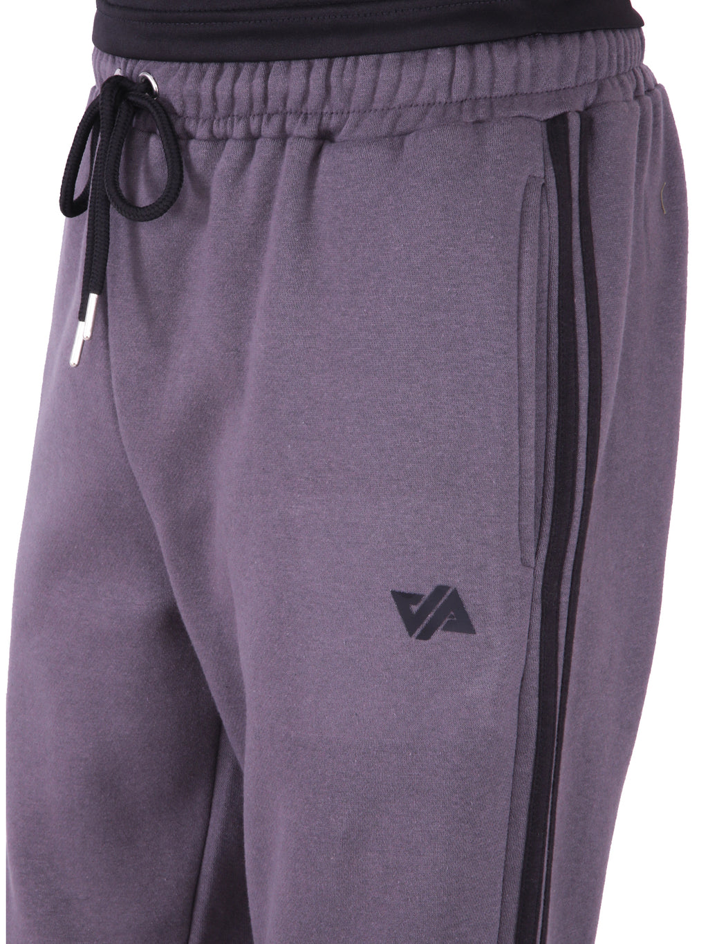 Cotton Fleece Trouser with Side Stripes - Grey
