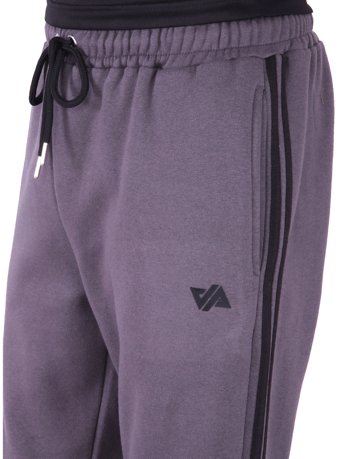 Cotton Fleece Trouser with Side Stripes - Grey
