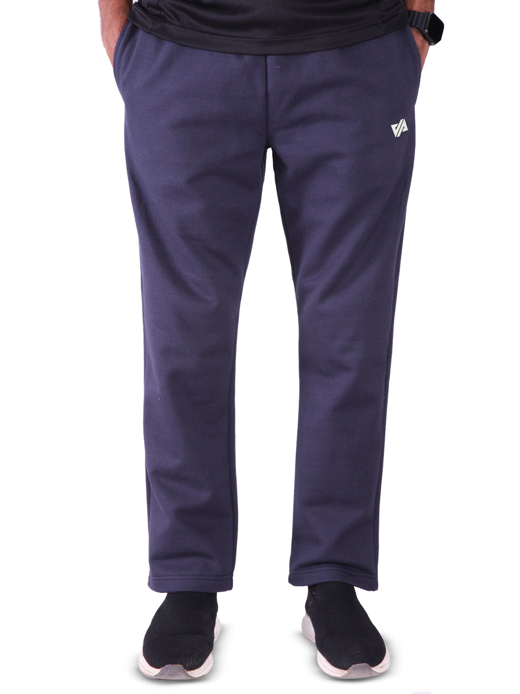 Cotton Fleece Trouser with Side Stripes - Navy