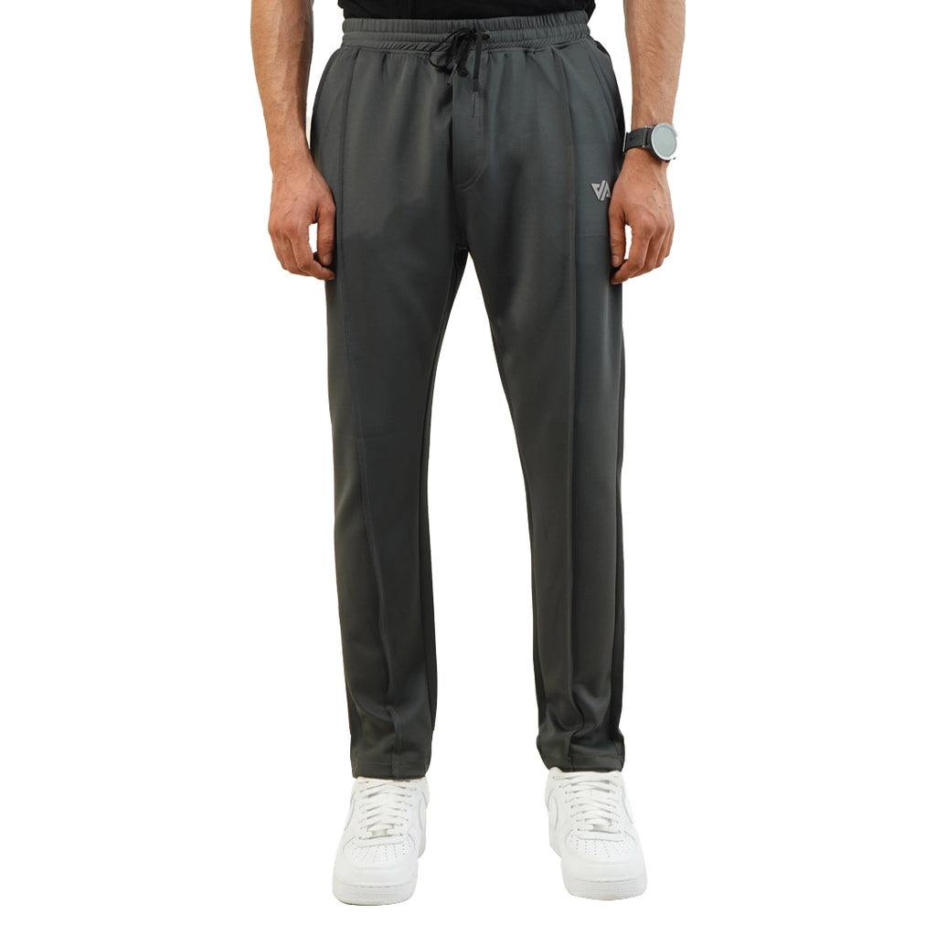 Steal Gray Fitted Front Stitch Pants