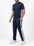 Micro Stretch Quick Dry Navy Tracksuit with White Panels