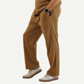 Melange Camel Relax Fit Cotton Trouser