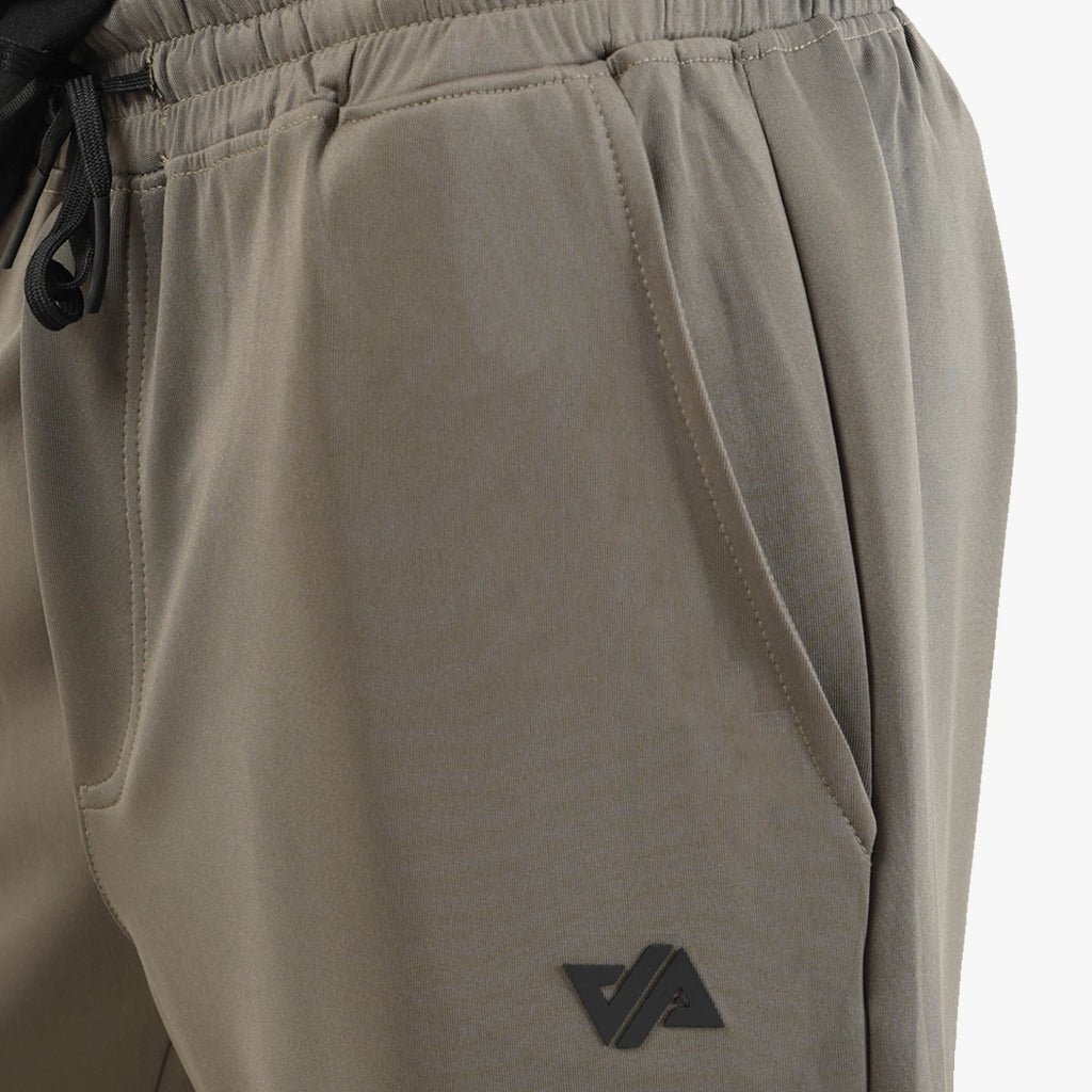 Khaki Poly Scuba Straight Pants