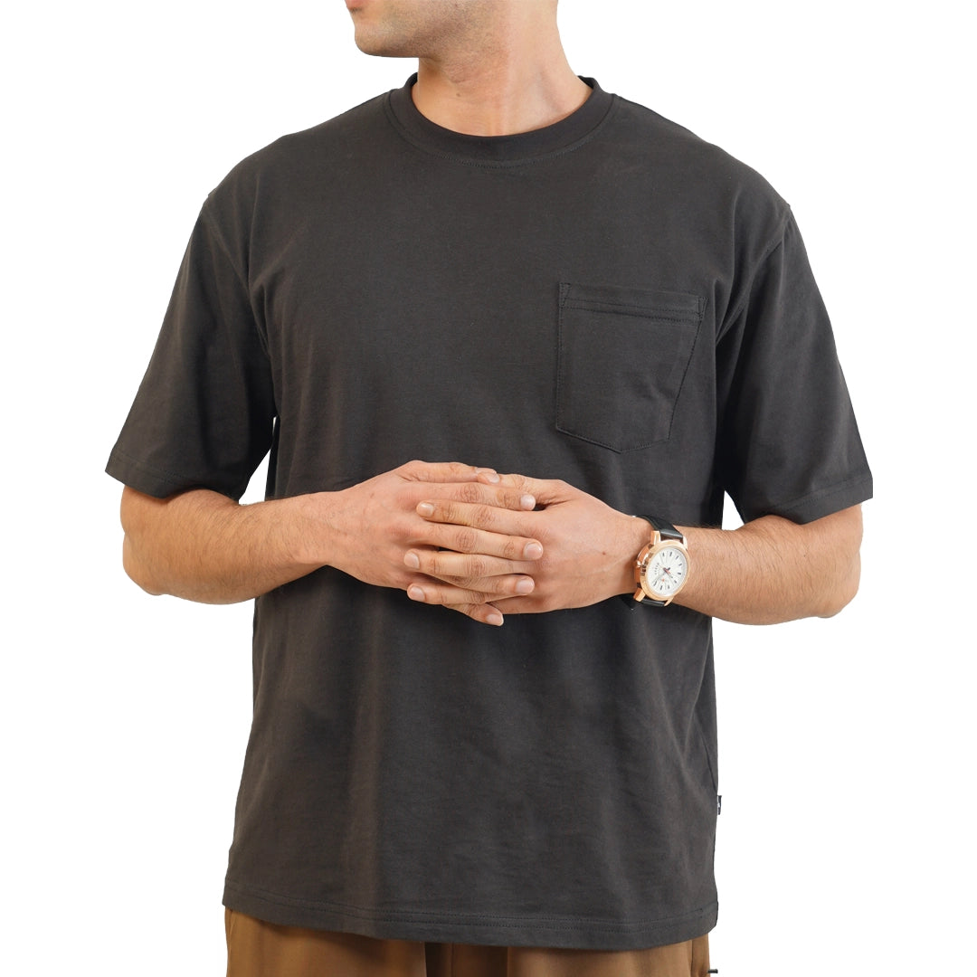Black Oversize T-Shirt with Pocket