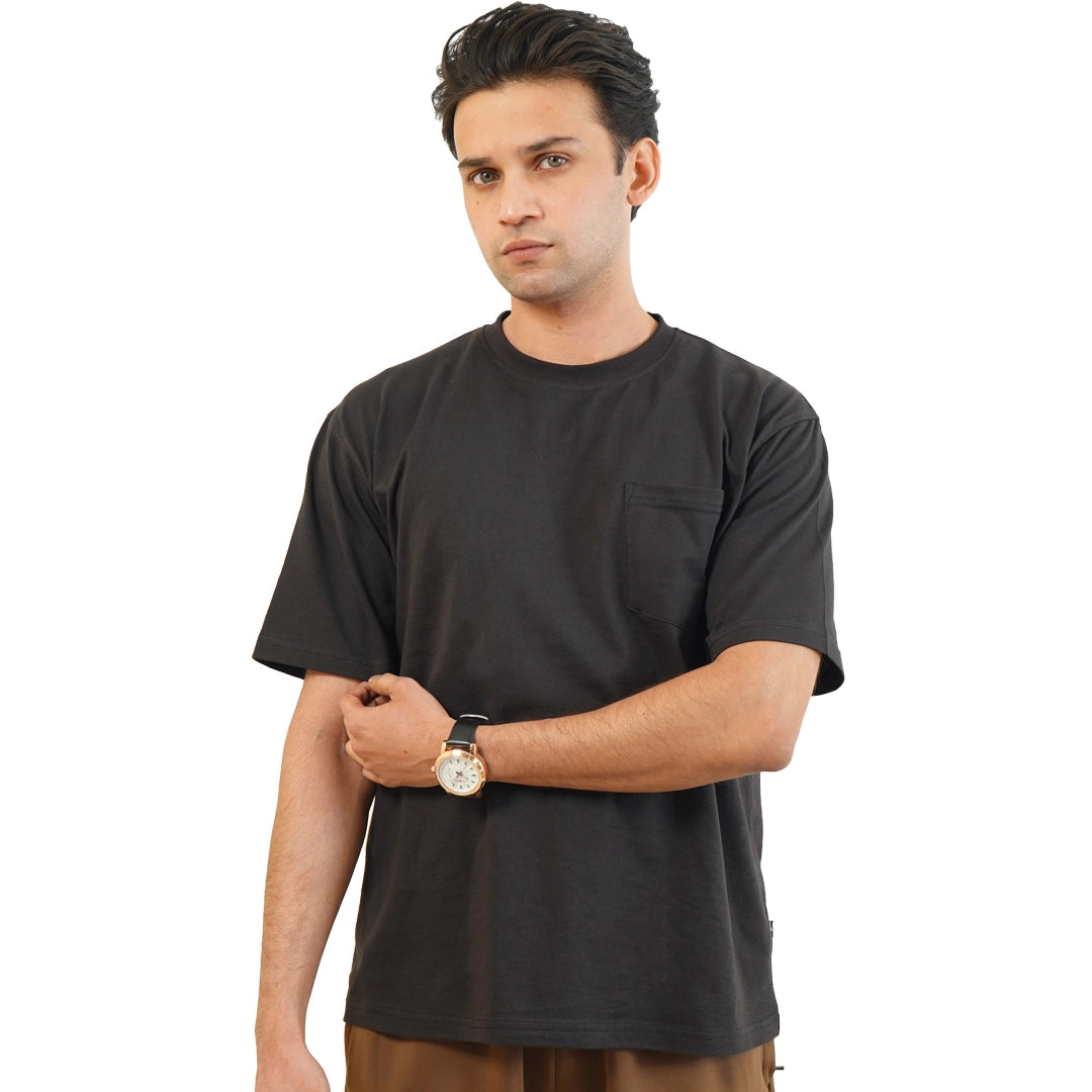 Black Oversize T-Shirt with Pocket