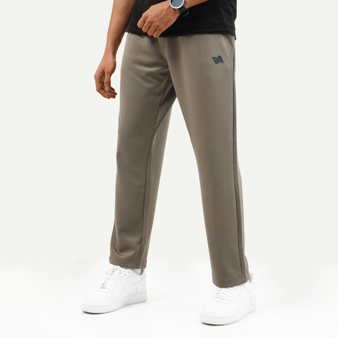 Khaki Poly Scuba Straight Pants