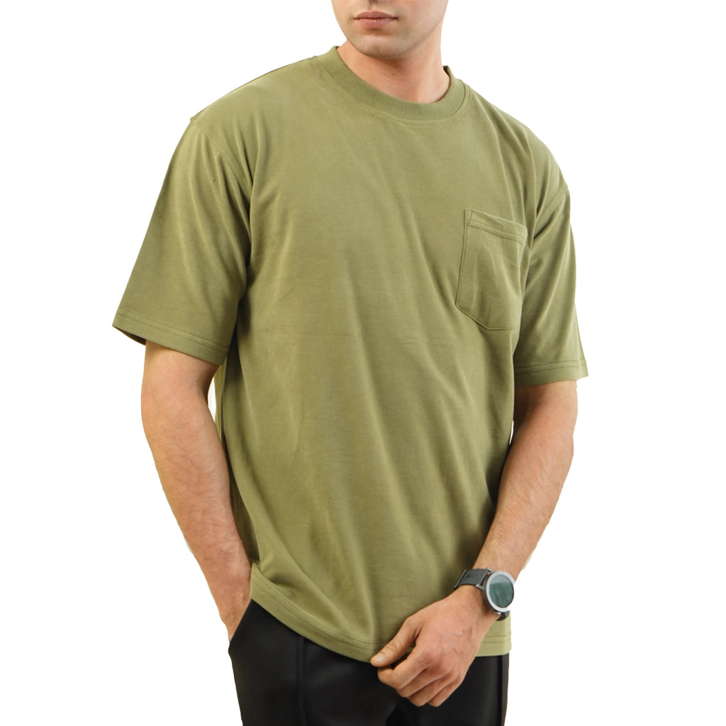 Olive Oversize T-Shirt with Pocket