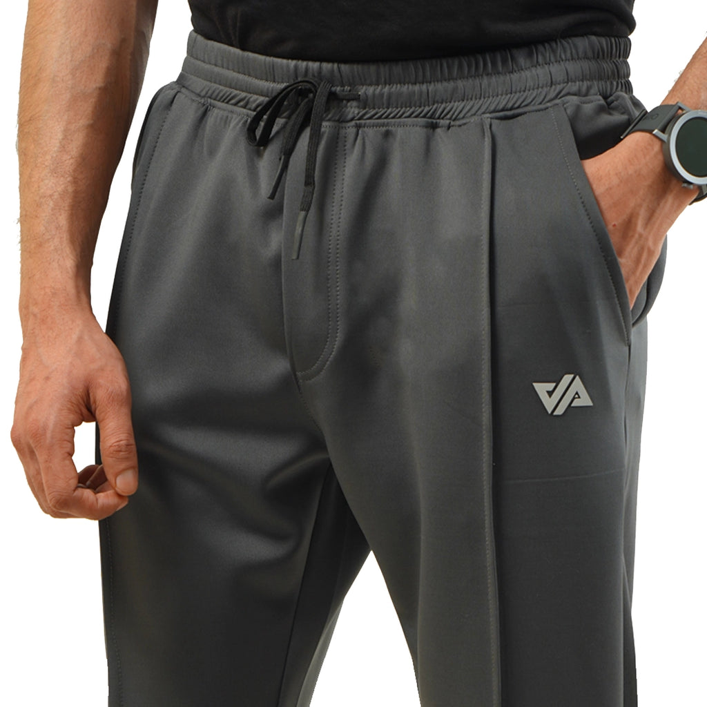 Steal Gray Fitted Front Stitch Pants