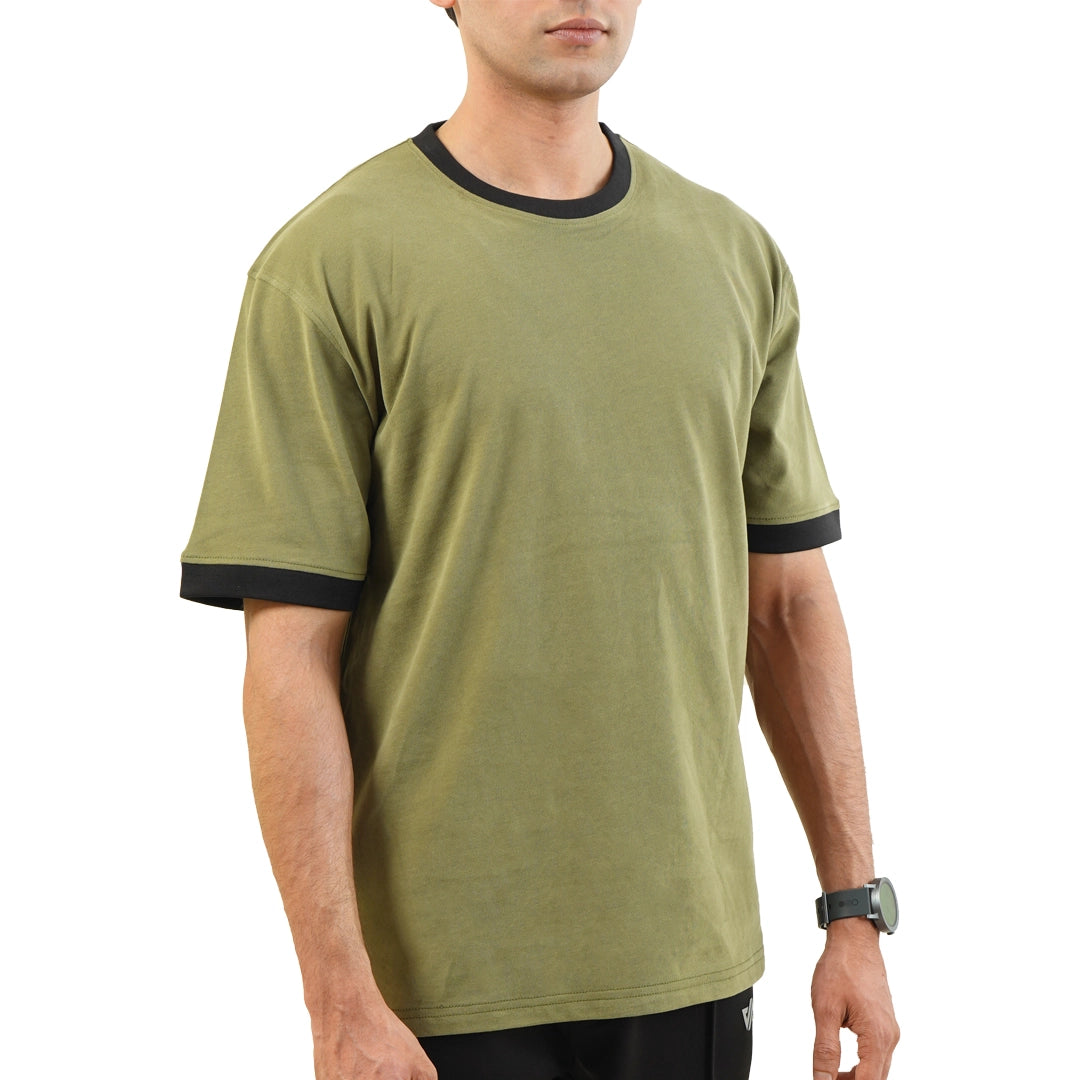 Olive Oversize Ringer T-Shirt