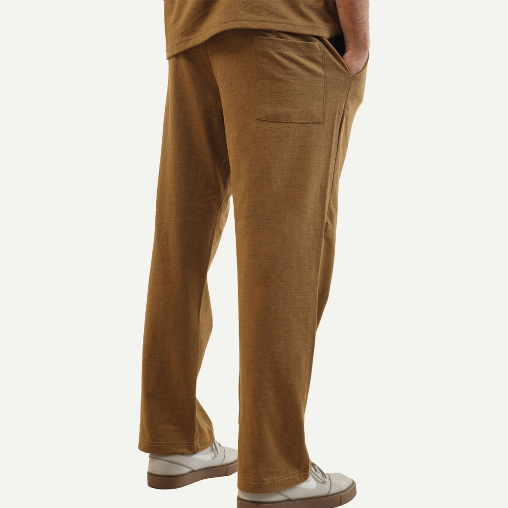 Melange Camel Relax Fit Cotton Trouser
