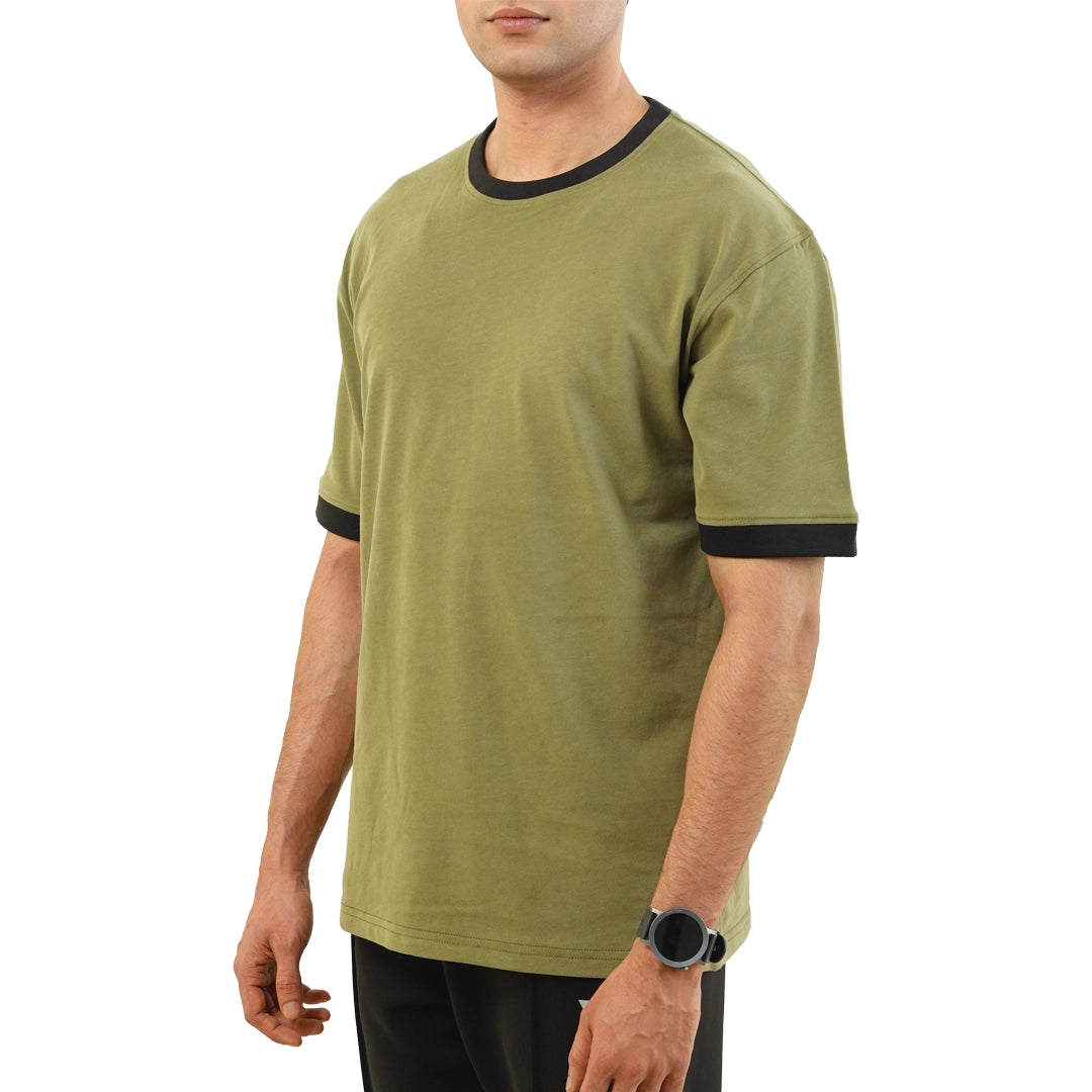 Olive Oversize Ringer T-Shirt