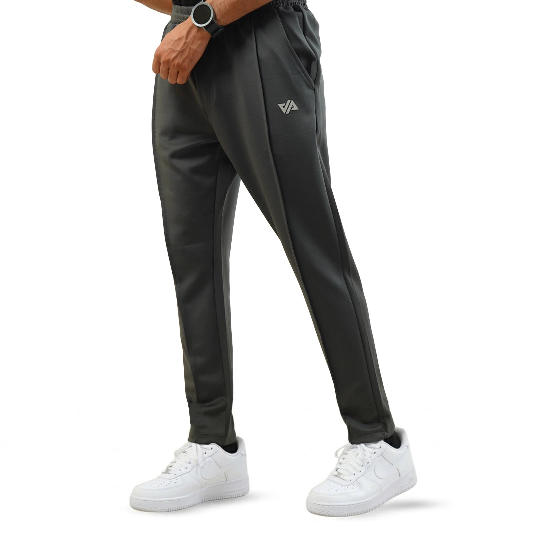 Steal Gray Fitted Front Stitch Pants